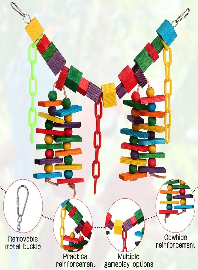 NEXT VOGUE Set of 3 Natural Wood Parrot Toys - Ideal for Small & Medium Parrots. Safe & Durable Chew Toys Promote Mental Stimulation & Beak Health. Handcrafted Bird Toys for Enriching Playtime - Image 4
